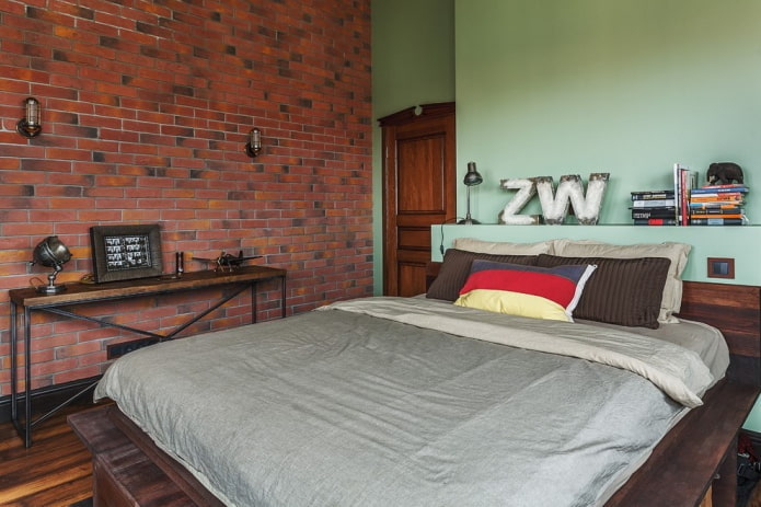 decoração de parede no quarto em estilo industrial