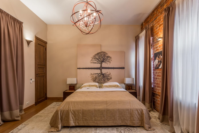 iluminação de quarto em estilo industrial