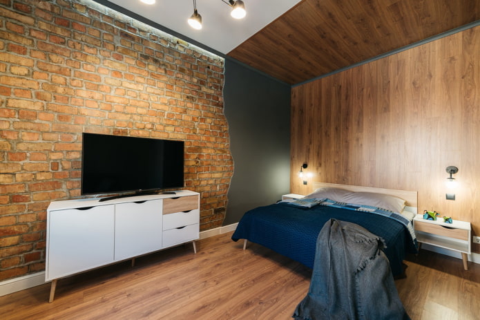 decoração de parede no quarto em estilo industrial