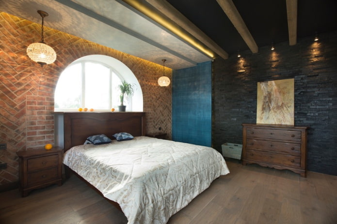 decoração de teto no quarto em estilo industrial
