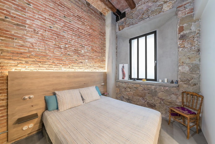 quarto feminino em estilo industrial