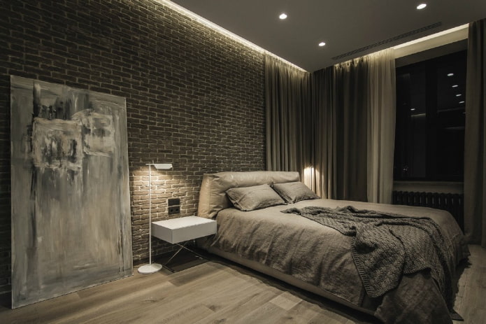 Quarto masculino em estilo industrial