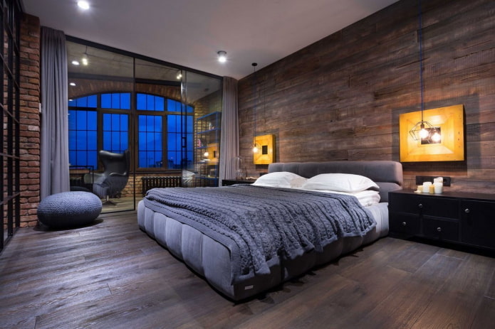 Quarto masculino em estilo industrial