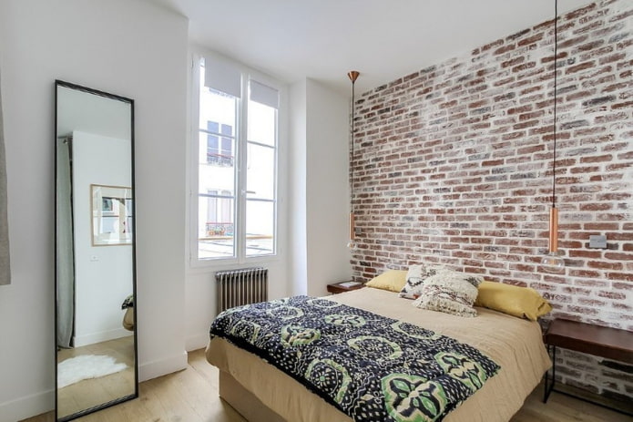 design de quarto pequeno em estilo industrial