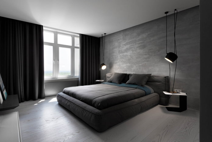 esquema de cores do quarto em estilo minimalista