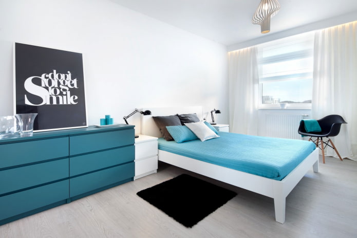 decoração no interior do quarto em estilo minimalista