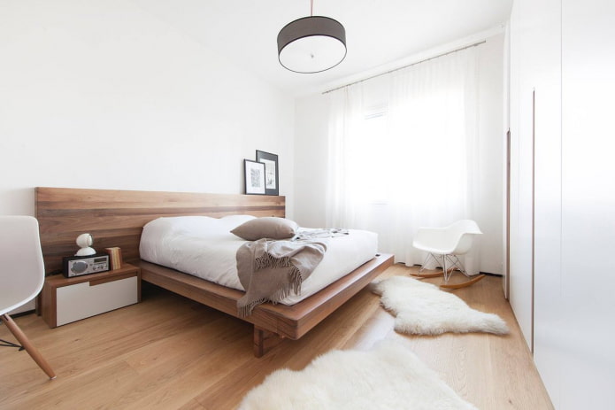 móveis no interior do quarto em estilo minimalista