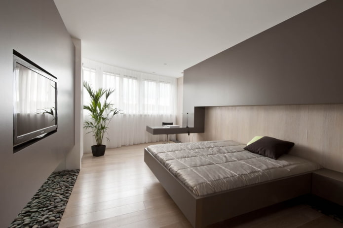 esquema de cores do quarto em estilo minimalista