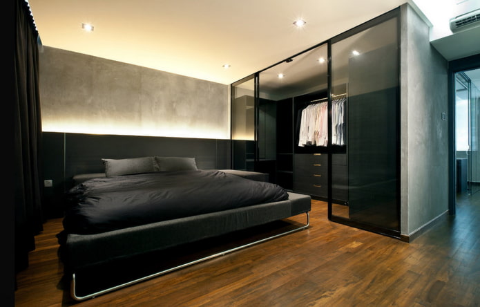 quarto masculino em estilo minimalista