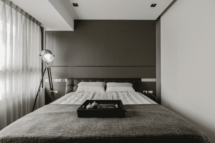 iluminação no interior do quarto em estilo minimalista