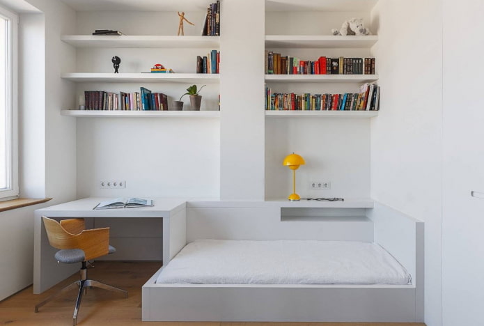 quarto adolescente em estilo minimalista