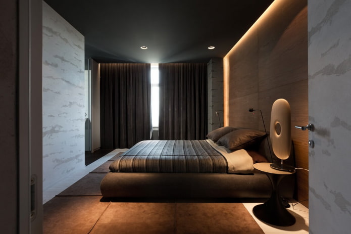 quarto masculino em estilo minimalista
