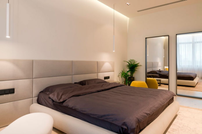 decoração no interior do quarto em estilo minimalista