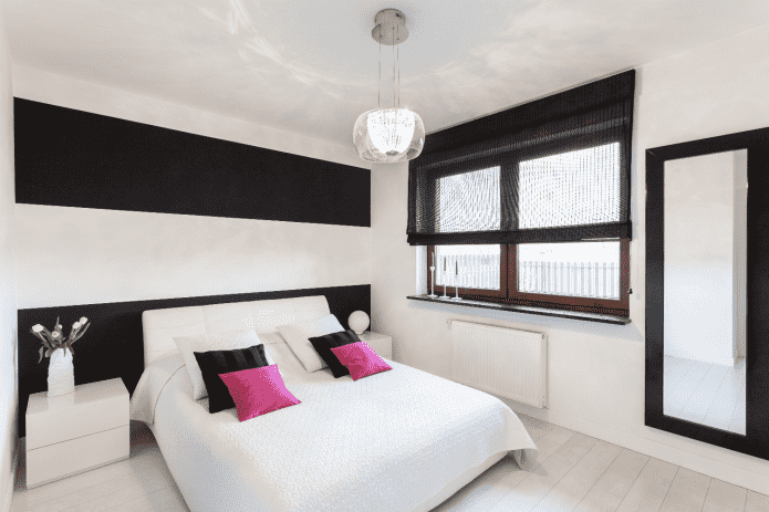 esquema de cores do quarto em estilo minimalista