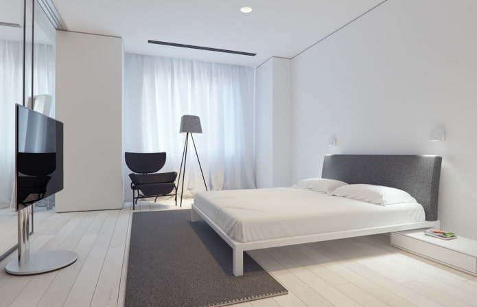 interior de quarto em estilo minimalista