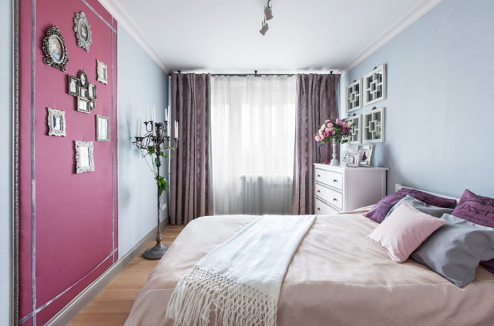 têxteis e decoração no interior de um quarto no estilo provençal