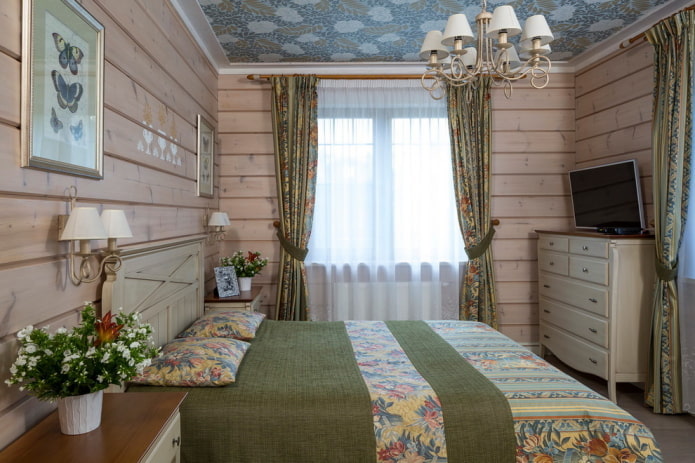quarto em estilo provençal no interior da casa