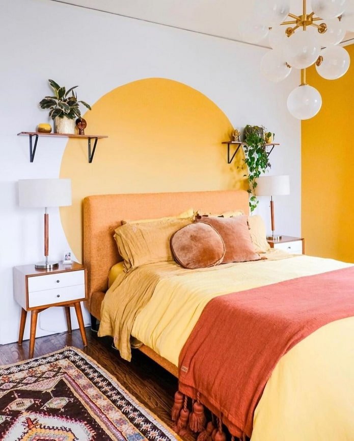 decoração original da parede atrás da cama