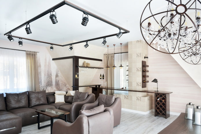 spots em uma haste no design do ambiente
