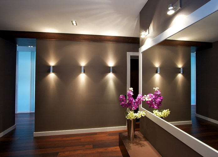 holofotes de parede em design de ambientes