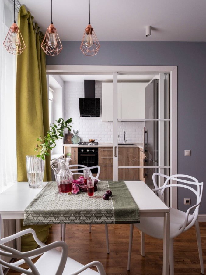portas de vidro deslizantes para a cozinha