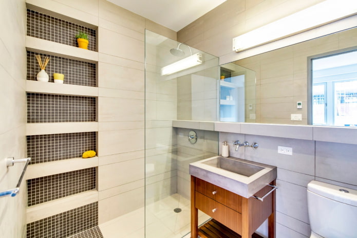 design de nicho no interior do banheiro