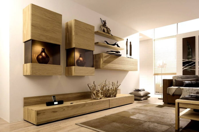 parede para elementos decorativos na sala de estar