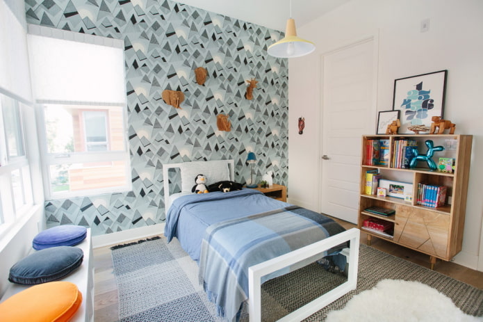 revestimento de parede em quarto infantil em estilo moderno