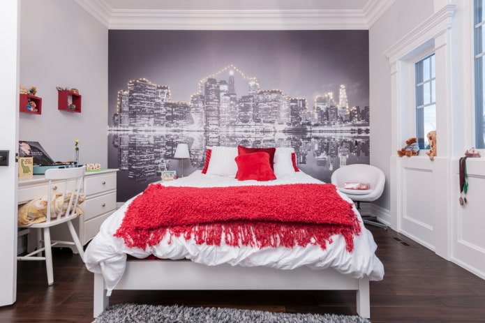 decoração de parede em quarto de adolescente