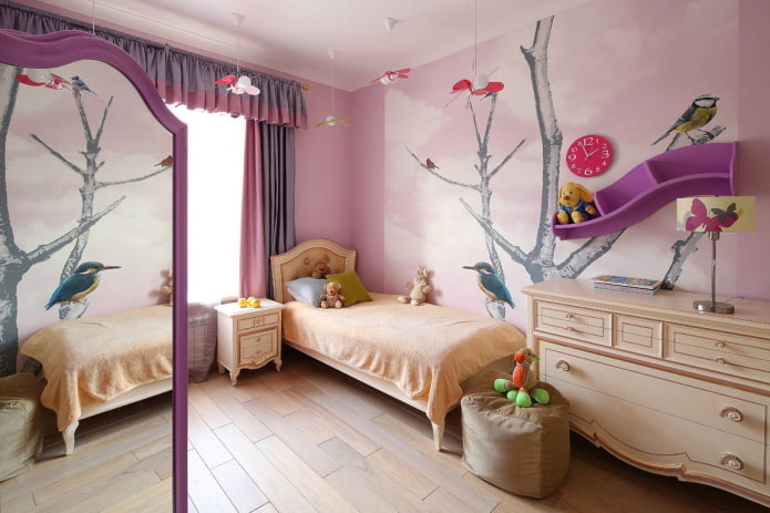 decoração de parede em quarto de menina