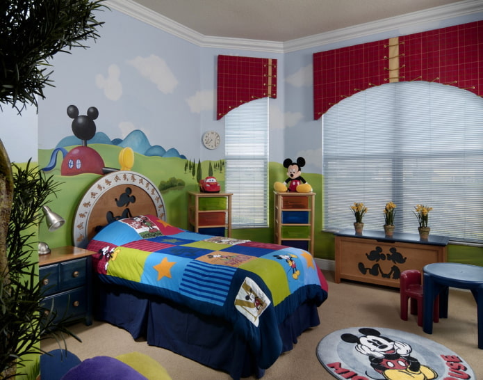 design de paredes em quarto de menino