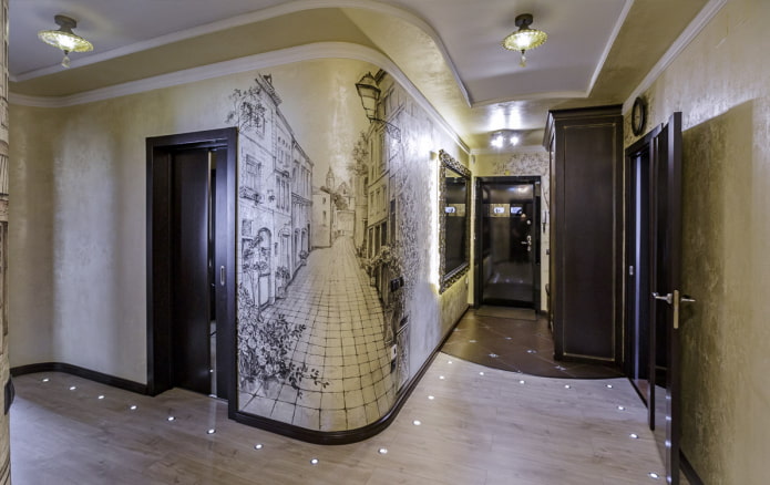 Gesso decorativo veneziano no corredor