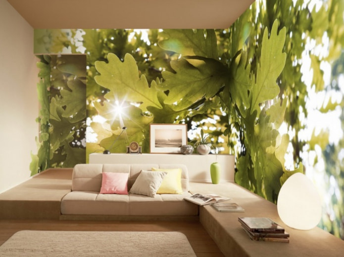Papel de parede estereoscópico com imagem panorâmica 