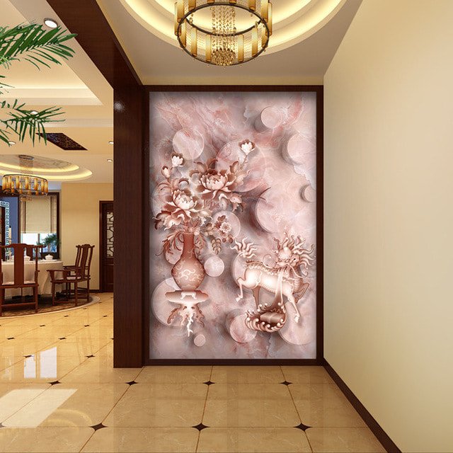 papel de parede 3D no corredor
