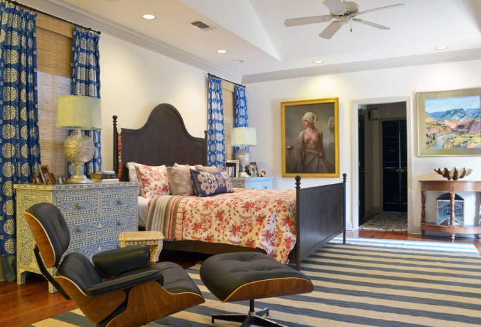 design de quarto em estilo eclético