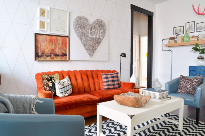 móveis no interior em estilo eclético