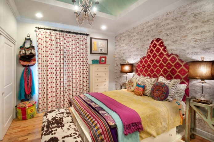 design de quarto em estilo eclético