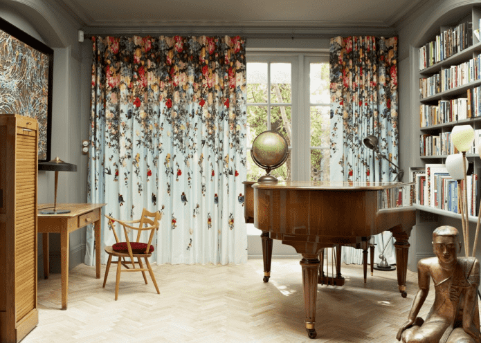 têxteis no interior em estilo eclético