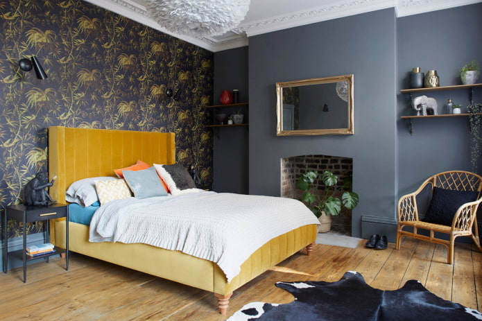 Decoração de quarto em estilo fusion