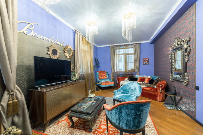 fusão no interior da sala de estar