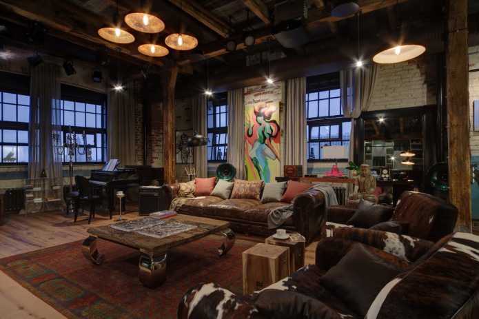 sala de estar em estilo loft