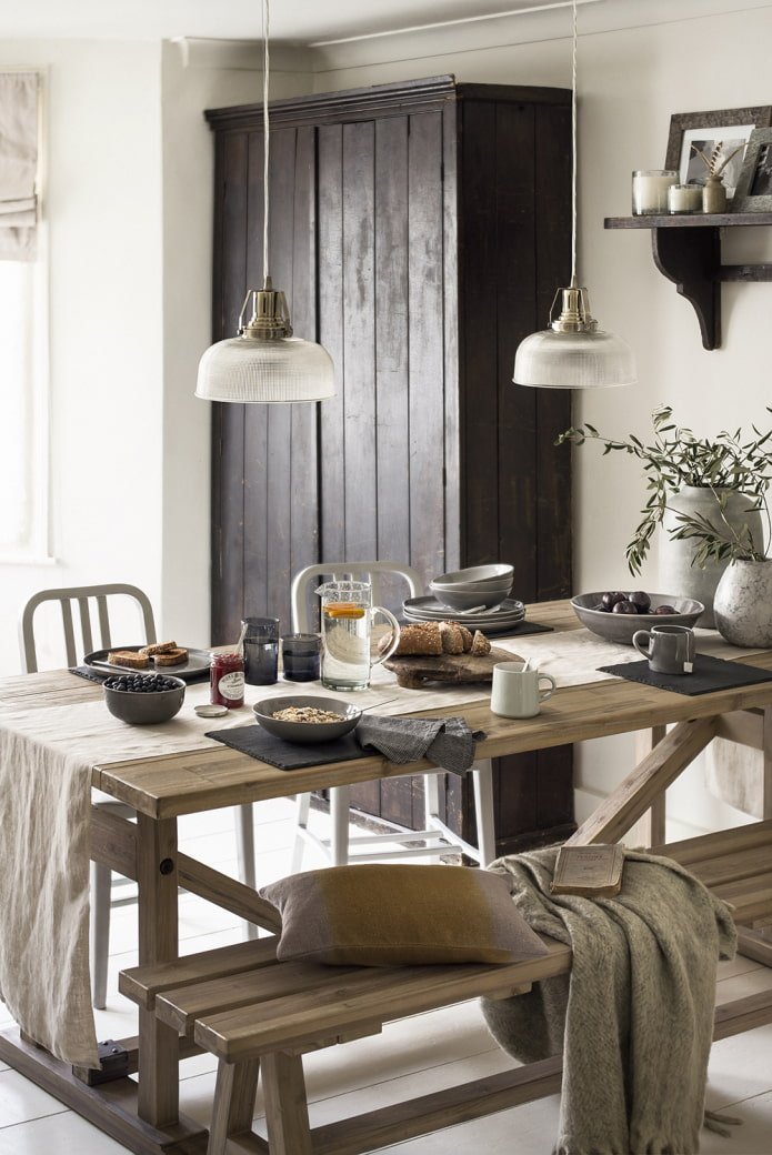 mesa com bancada para a cozinha