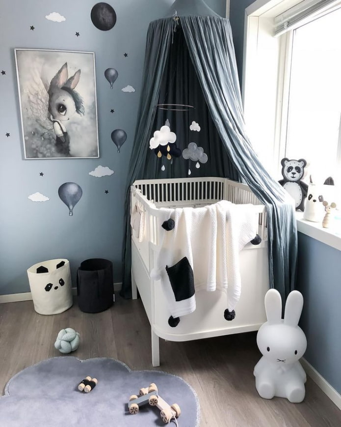quarto infantil em tons frios