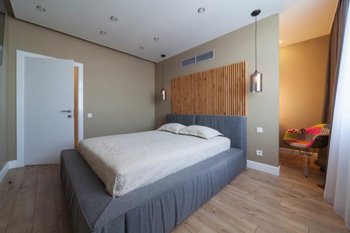 quarto contemporâneo cinza-bege