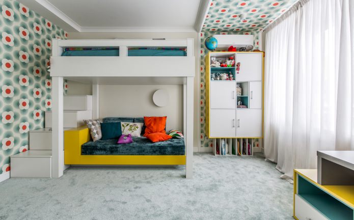 quarto infantil em estilo contemporâneo