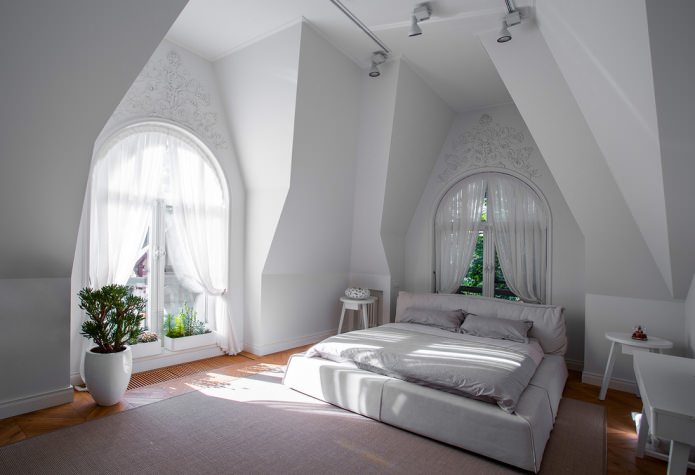 quarto contemporâneo em branco