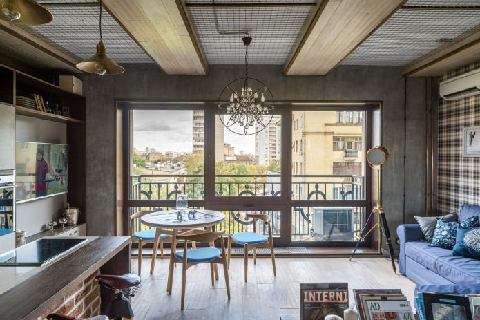 sala de estar em estilo loft