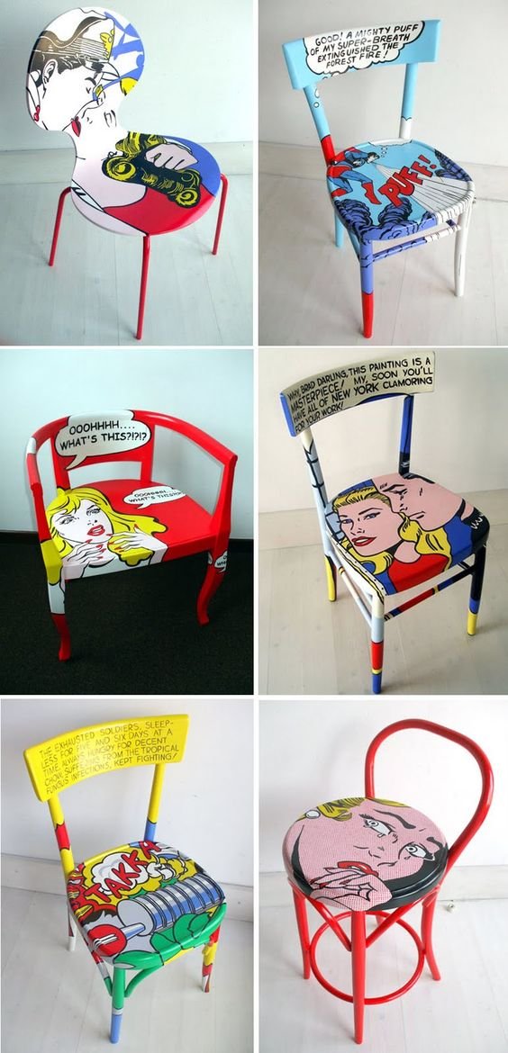cadeiras estilo pop art