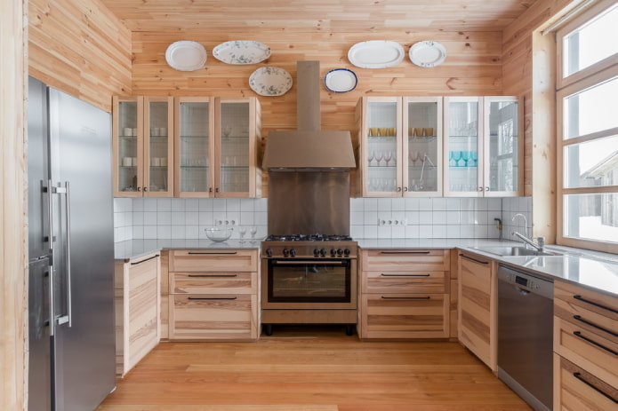 interior da cozinha em estilo rústico