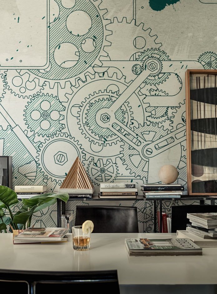 papel de parede fotográfico com desenhos